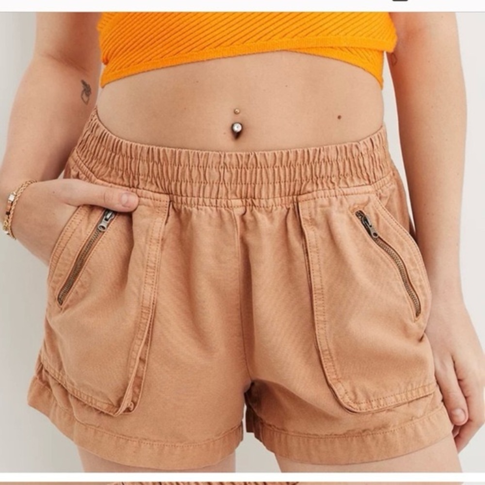 Aerie by American Eagle XXL Clay Boardwalk Shorts XXL Beige Tan Brown 16 Stretch